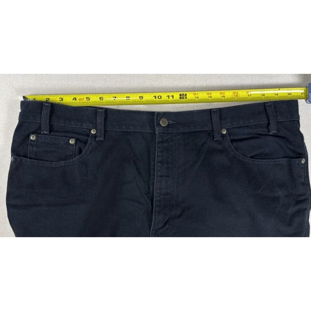 Eddie Bauer Jeans Mens 42 X 32 Black Denim  Straight Leg Relaxed Fit 100% Cotton